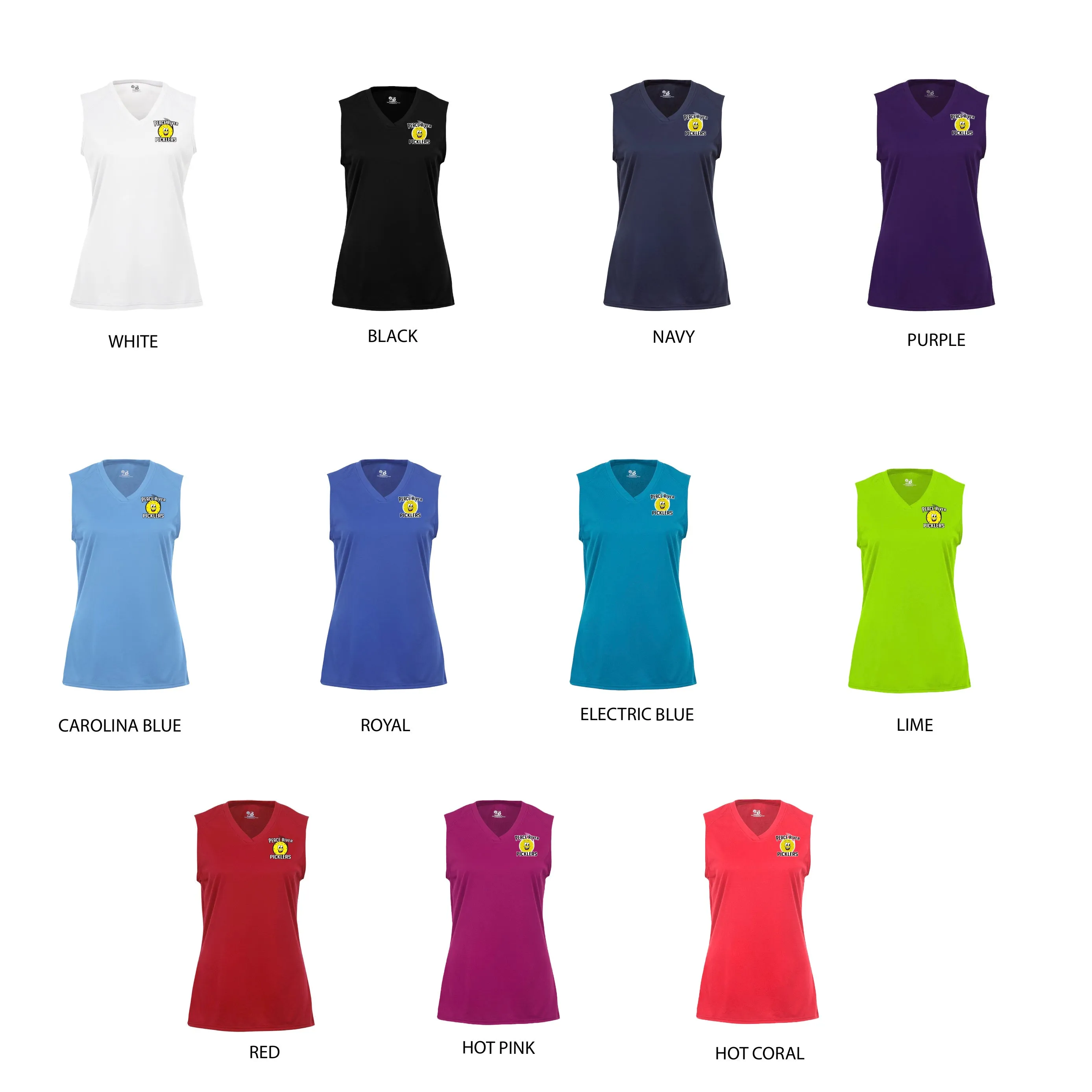 2021 Peace River Picklers Pickleball Ladies Performance Sleeveless Tank - Design 3