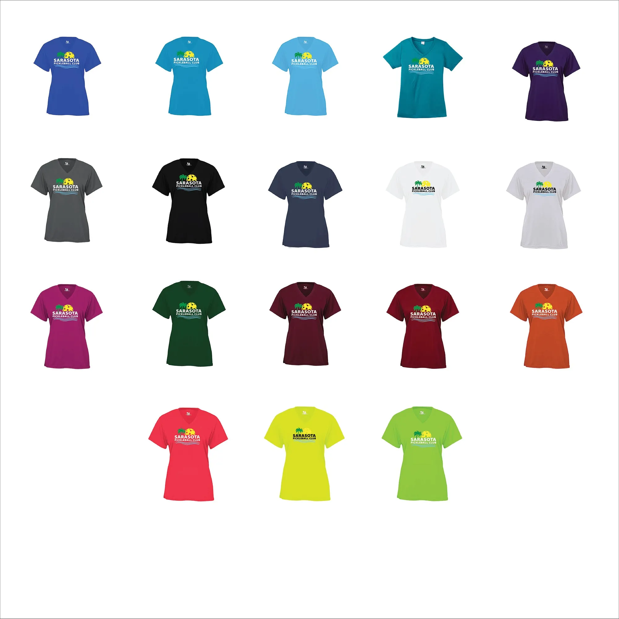 2021 Sarasota Pickleball Club Ladies Performance Short Sleeve Shirt