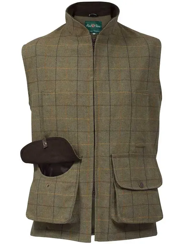 50% OFF ALAN PAINE Rutland Mens Zip Waistcoat - Dark Moss - Size: XL
