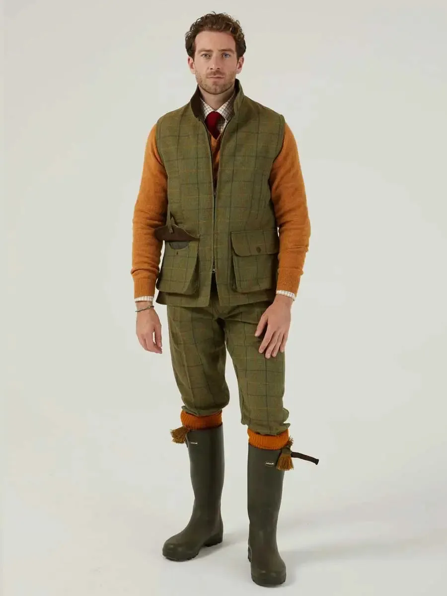 50% OFF ALAN PAINE Rutland Mens Zip Waistcoat - Dark Moss - Size: XL