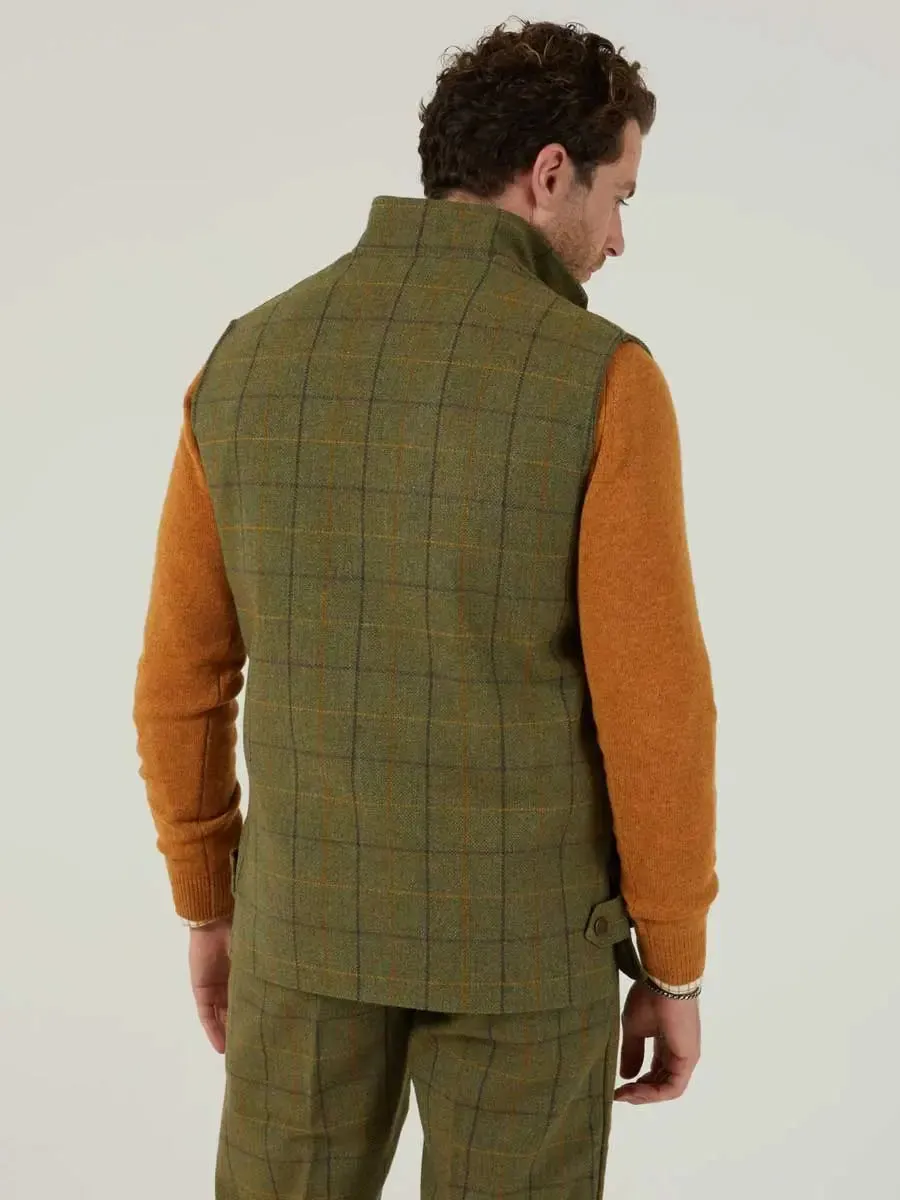 50% OFF ALAN PAINE Rutland Mens Zip Waistcoat - Dark Moss - Size: XL
