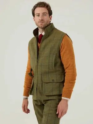 50% OFF ALAN PAINE Rutland Mens Zip Waistcoat - Dark Moss - Size: XL