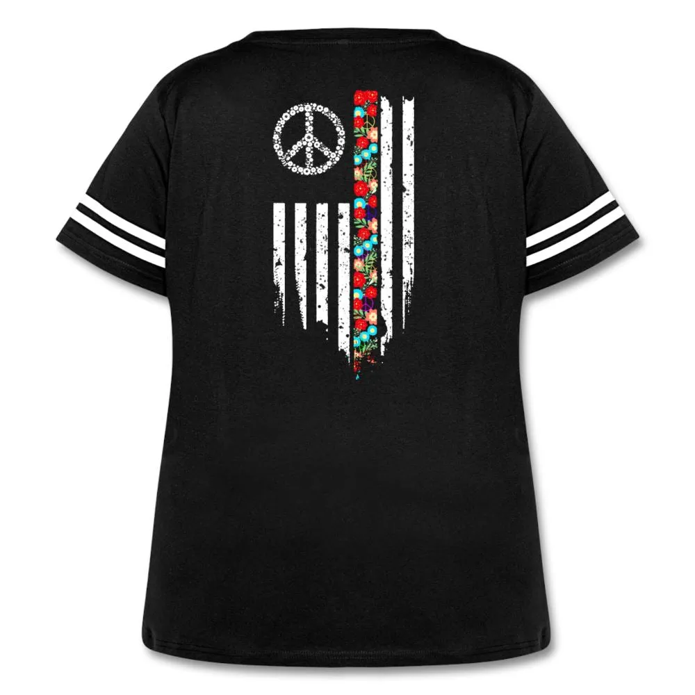 American Peace Women's Curvy Vintage Sport T-Shirt