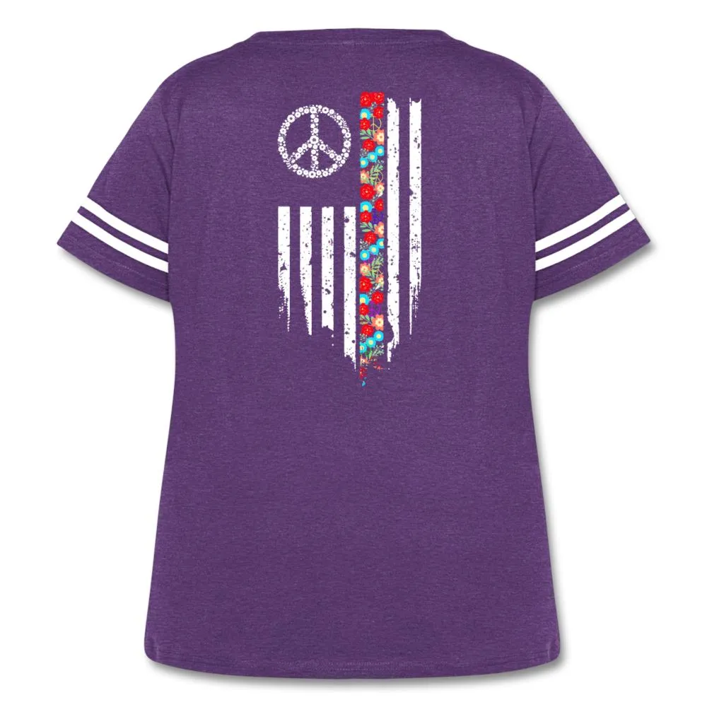 American Peace Women's Curvy Vintage Sport T-Shirt