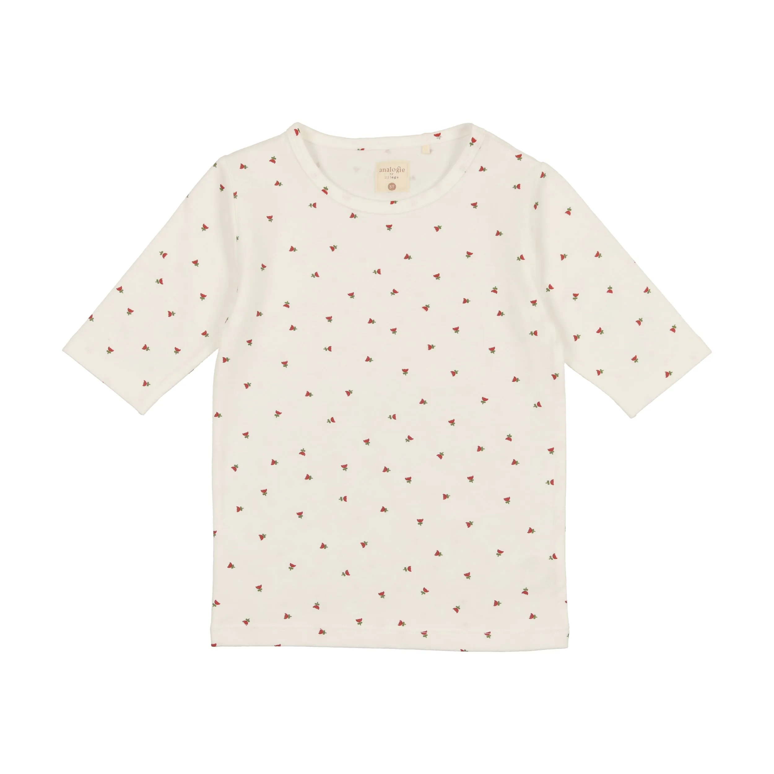 Analogie Tulip T-Shirt Three Quarter Sleeve - White
