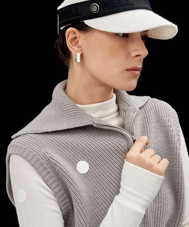Anell Golf Classic Collar Knit Vest - Pure Gray