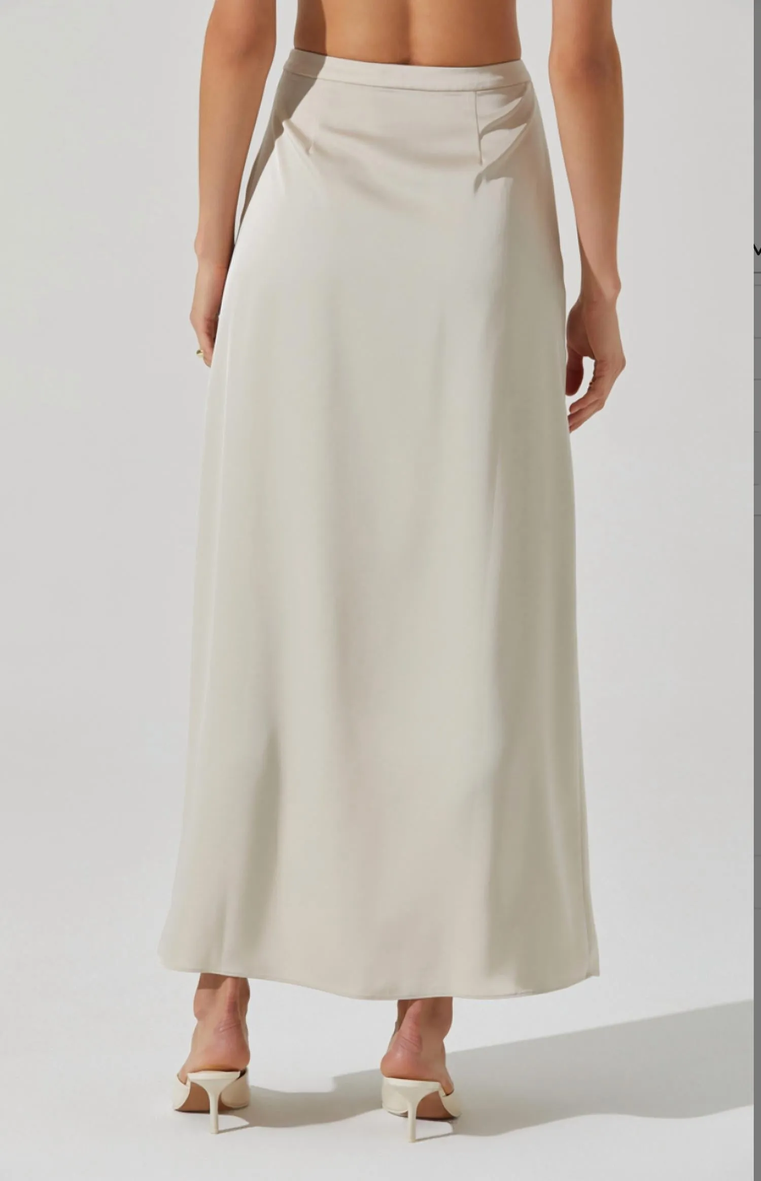 Astr - Vitella Satin Midi Skirt