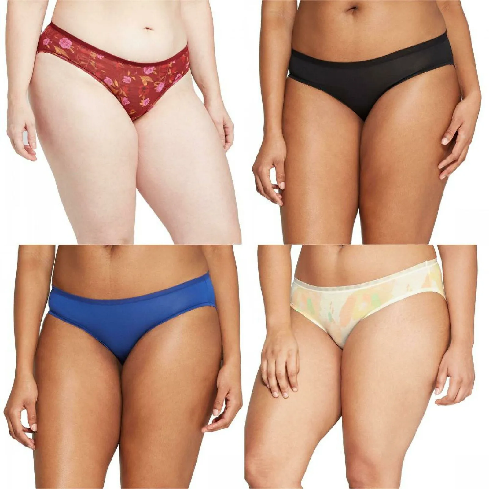 Auden Women's Modal Bikini Panties with Mesh Waistband
