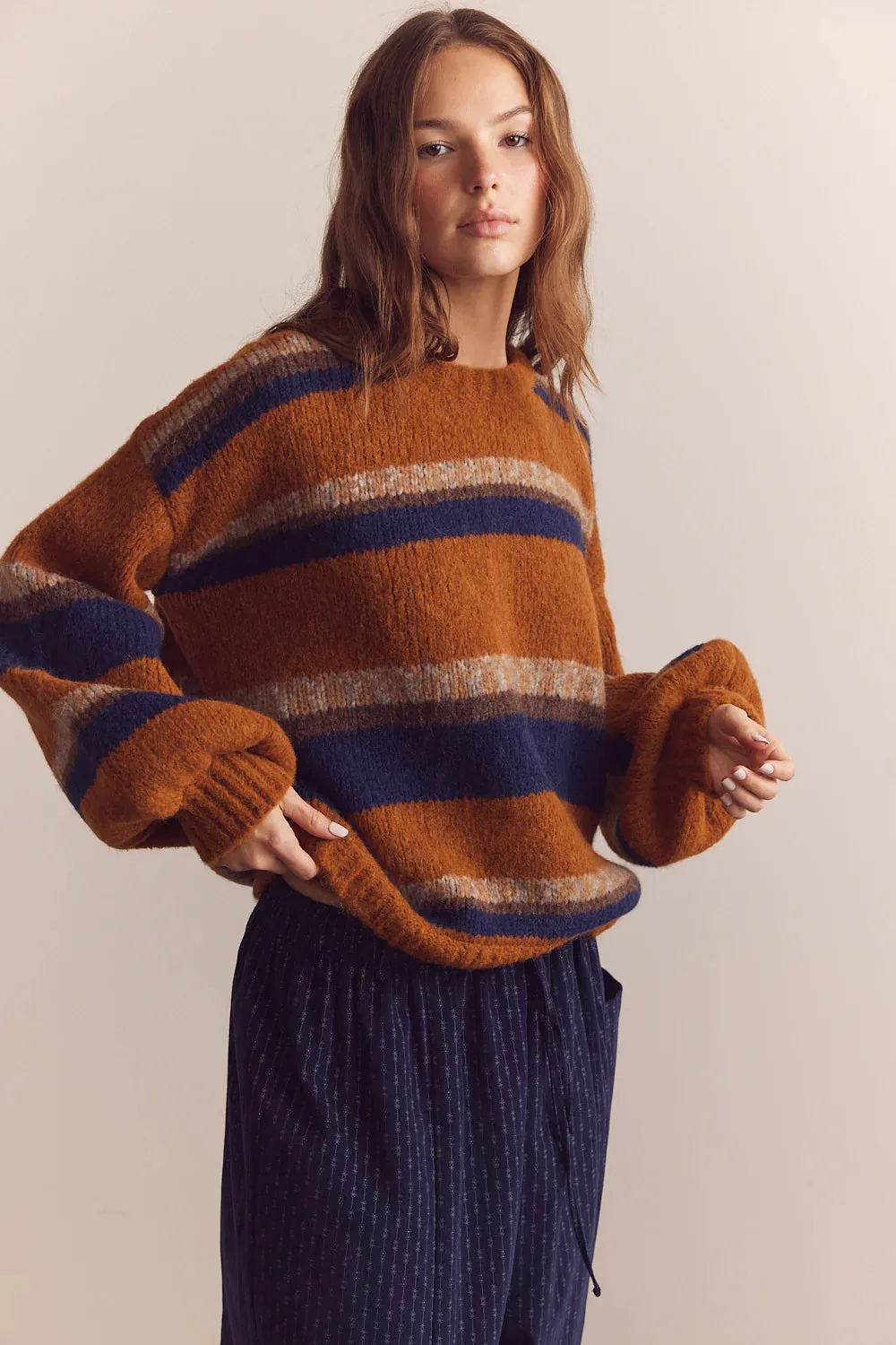 Baby Alpaca Wool Blend Crew Neck Sweater