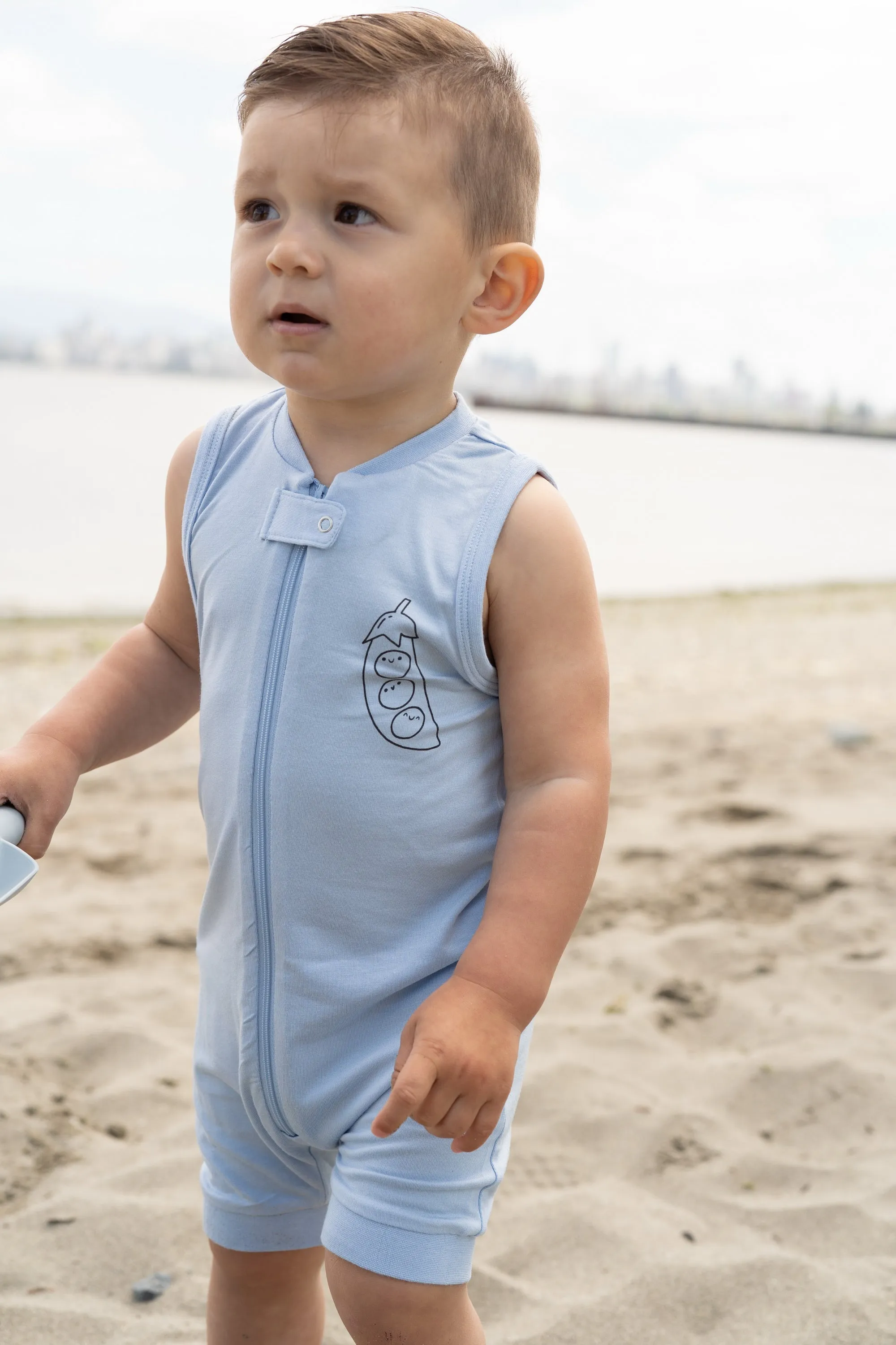 Bamboo Sleeveless Romper (Skydive)