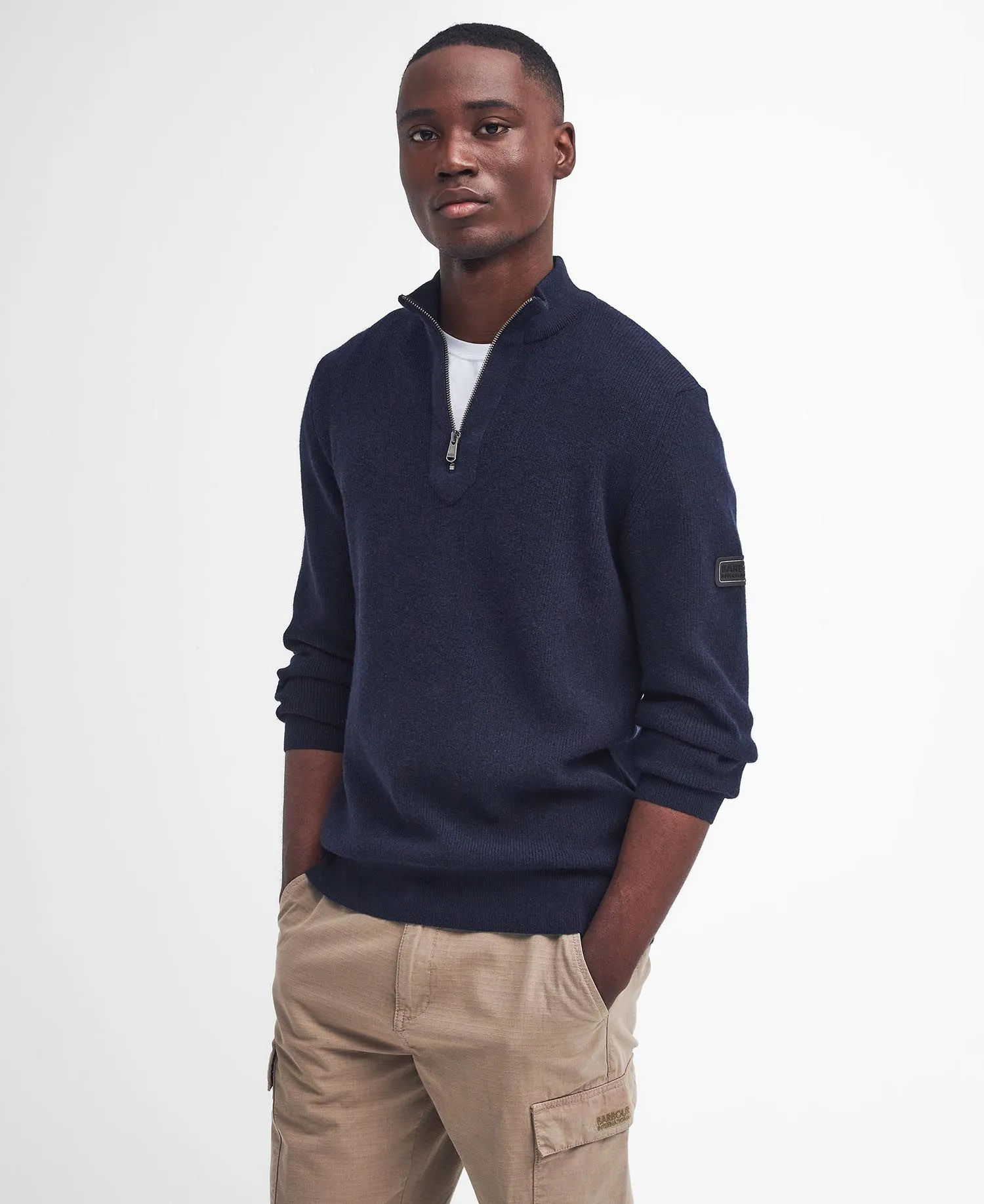 Barbour International Mens Crawley Funnel sweater - Navy