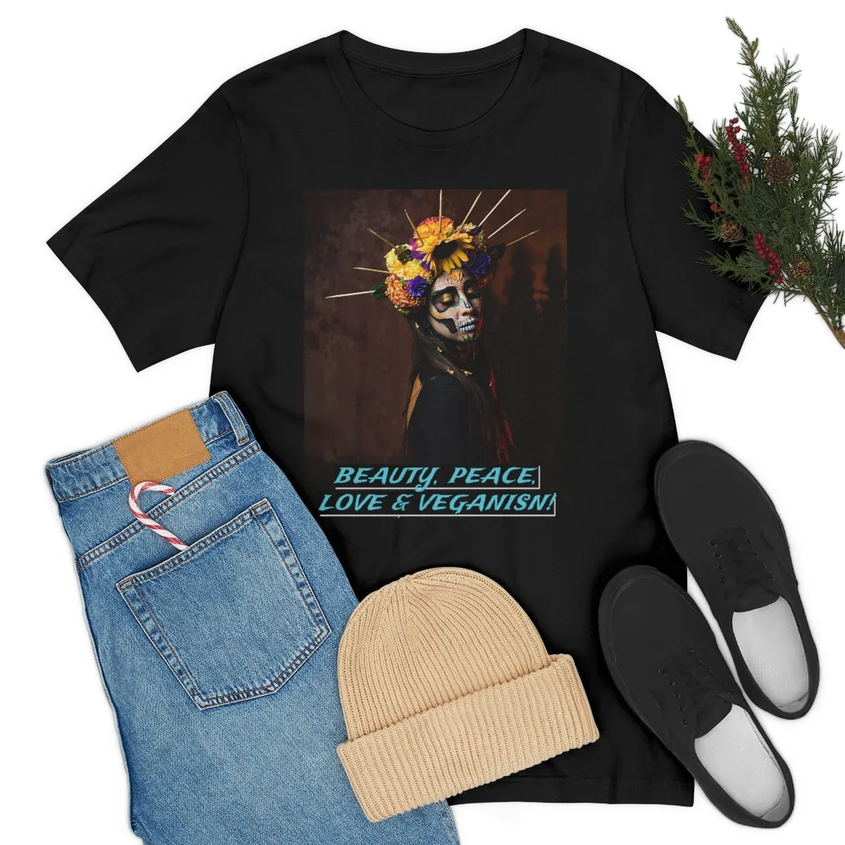 Beauty, Peace, Love & Veganism! Short Sleeve Tee