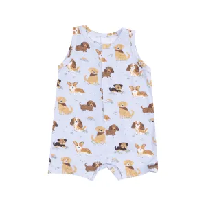 Best Friend Dogs Blue Sleeveless Romper