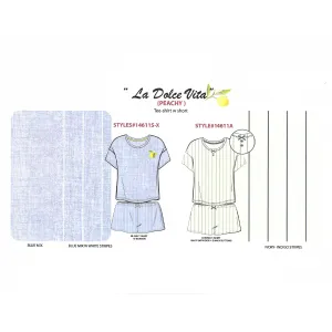BULK BUY - Women's Two Piece Peached Jersey Boxer Set with T-Shirt (6-Pack)