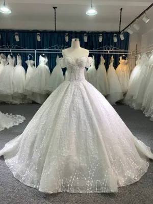BYG #29755 full lace off the shoulder wedding dress