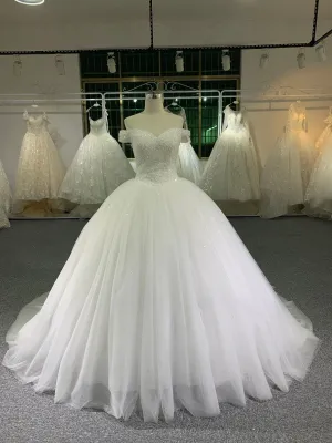 BYG beaded off the shoulder wedding dress