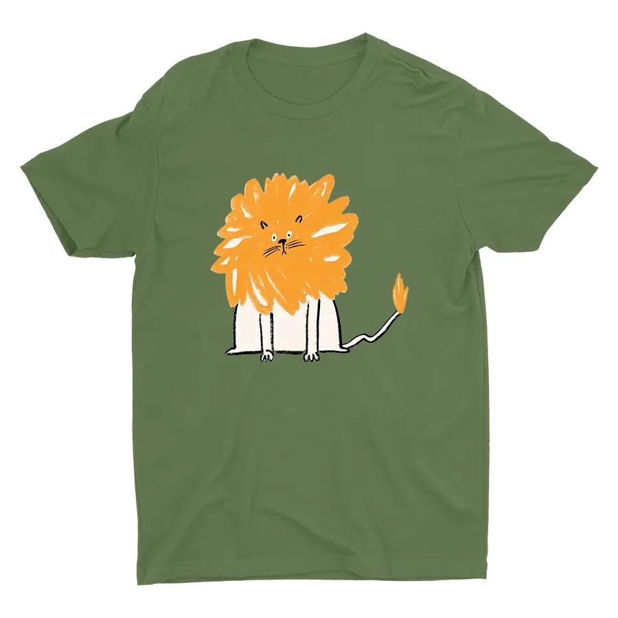 Cartoon Lion Printed T-shirt