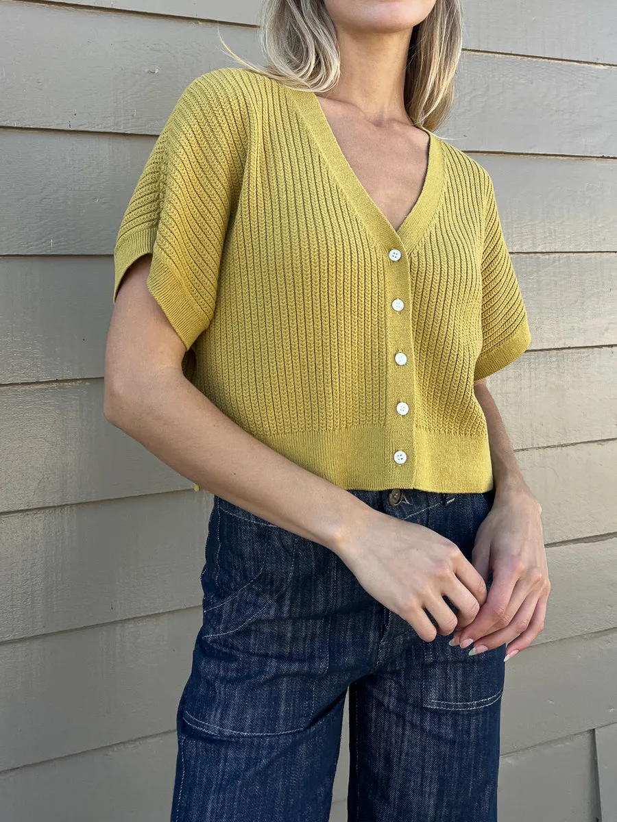 Claren Cotton Cardigan - Canary