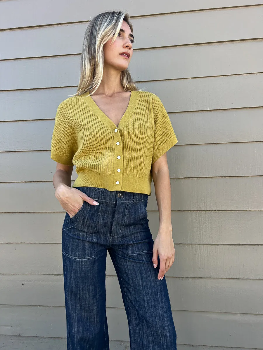 Claren Cotton Cardigan - Canary