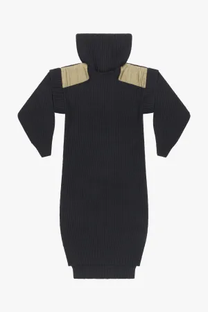Convertible Rib Crew Dress - Jet Black