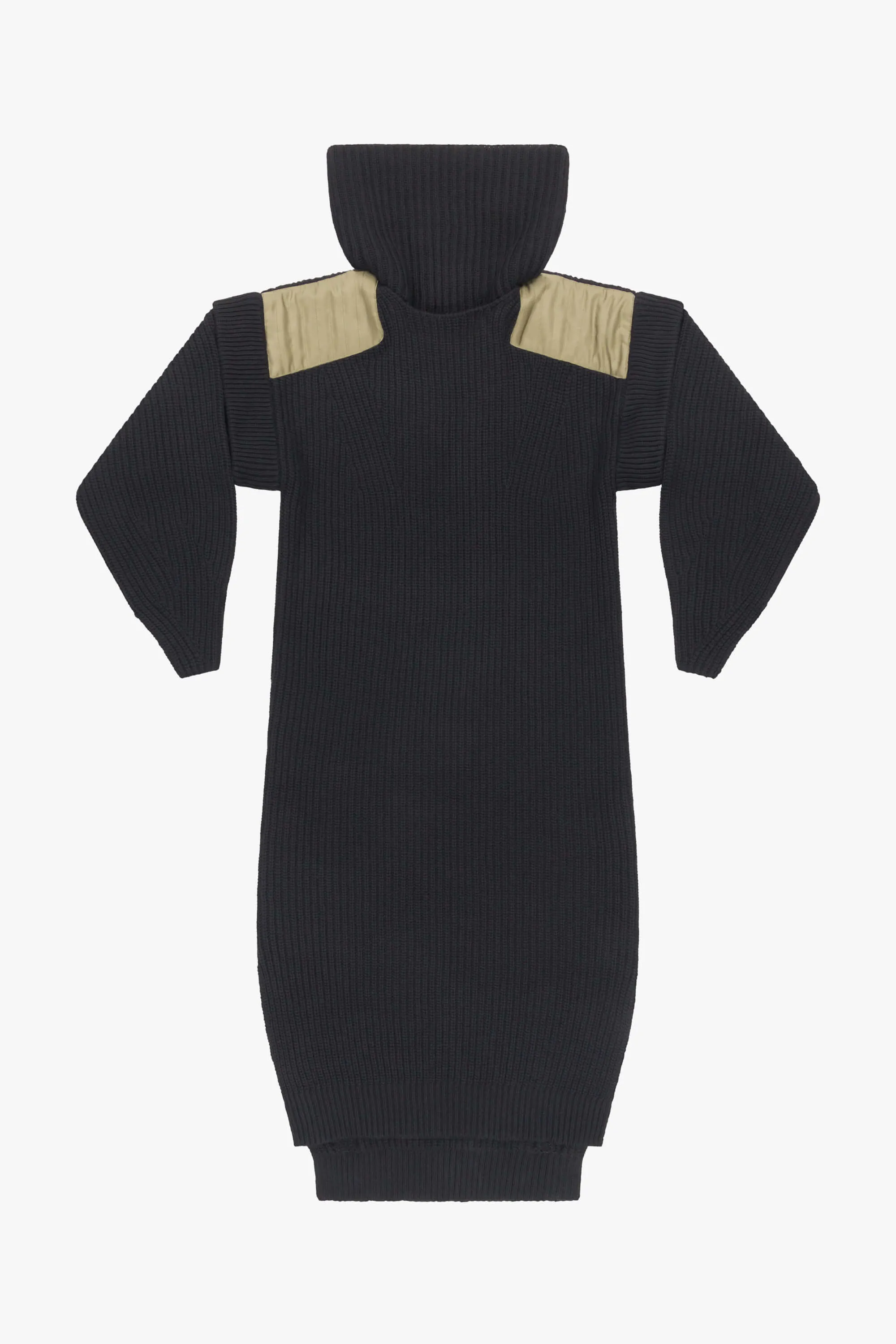 Convertible Rib Crew Dress - Jet Black