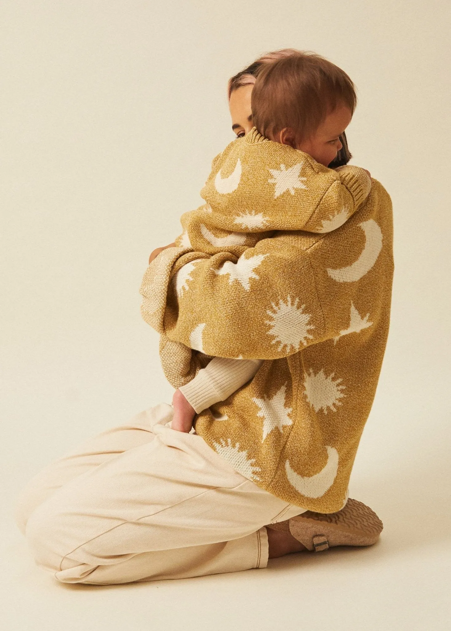 Cozmo Golden Moon Star Cropped Cardigan Adult