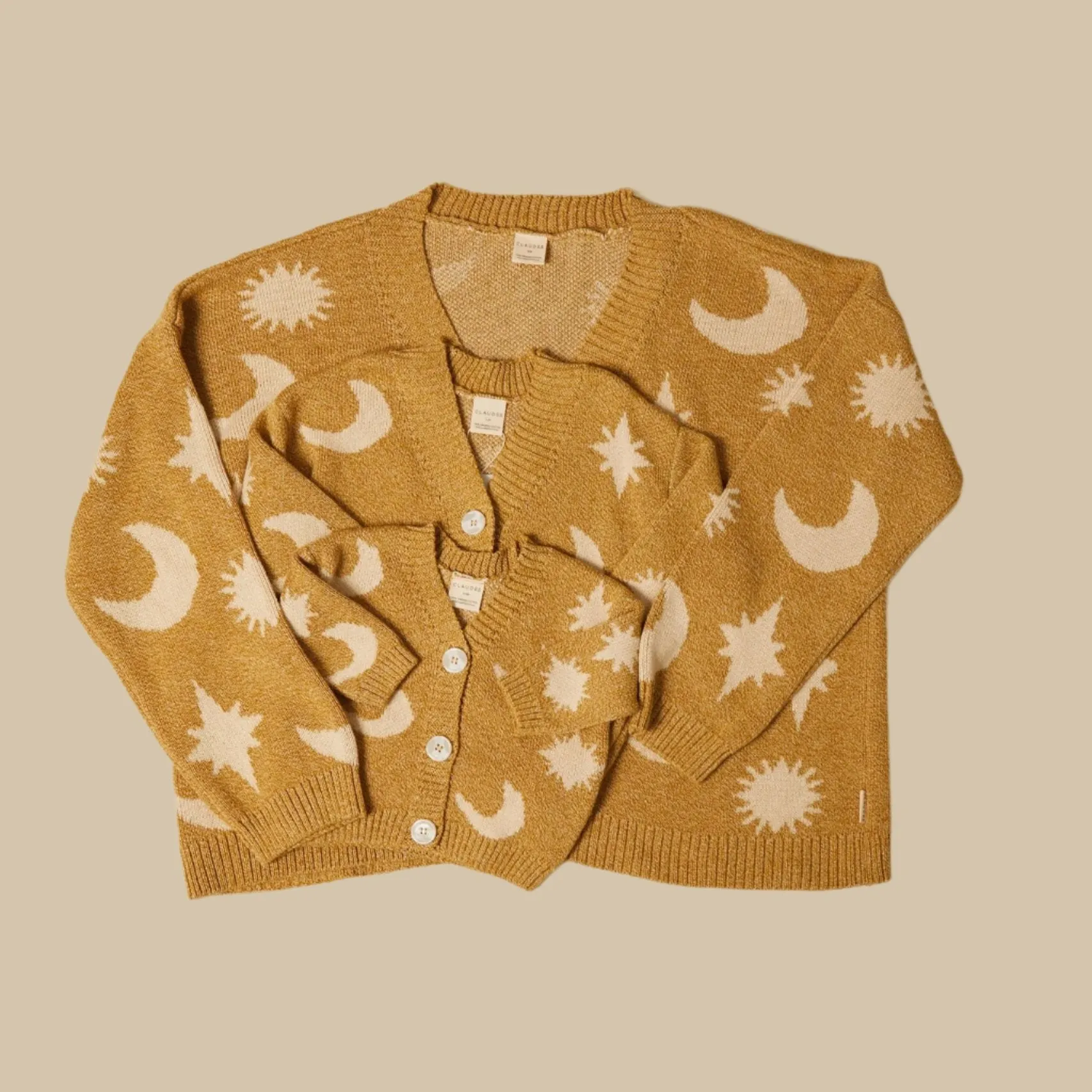Cozmo Golden Moon Star Cropped Cardigan Adult