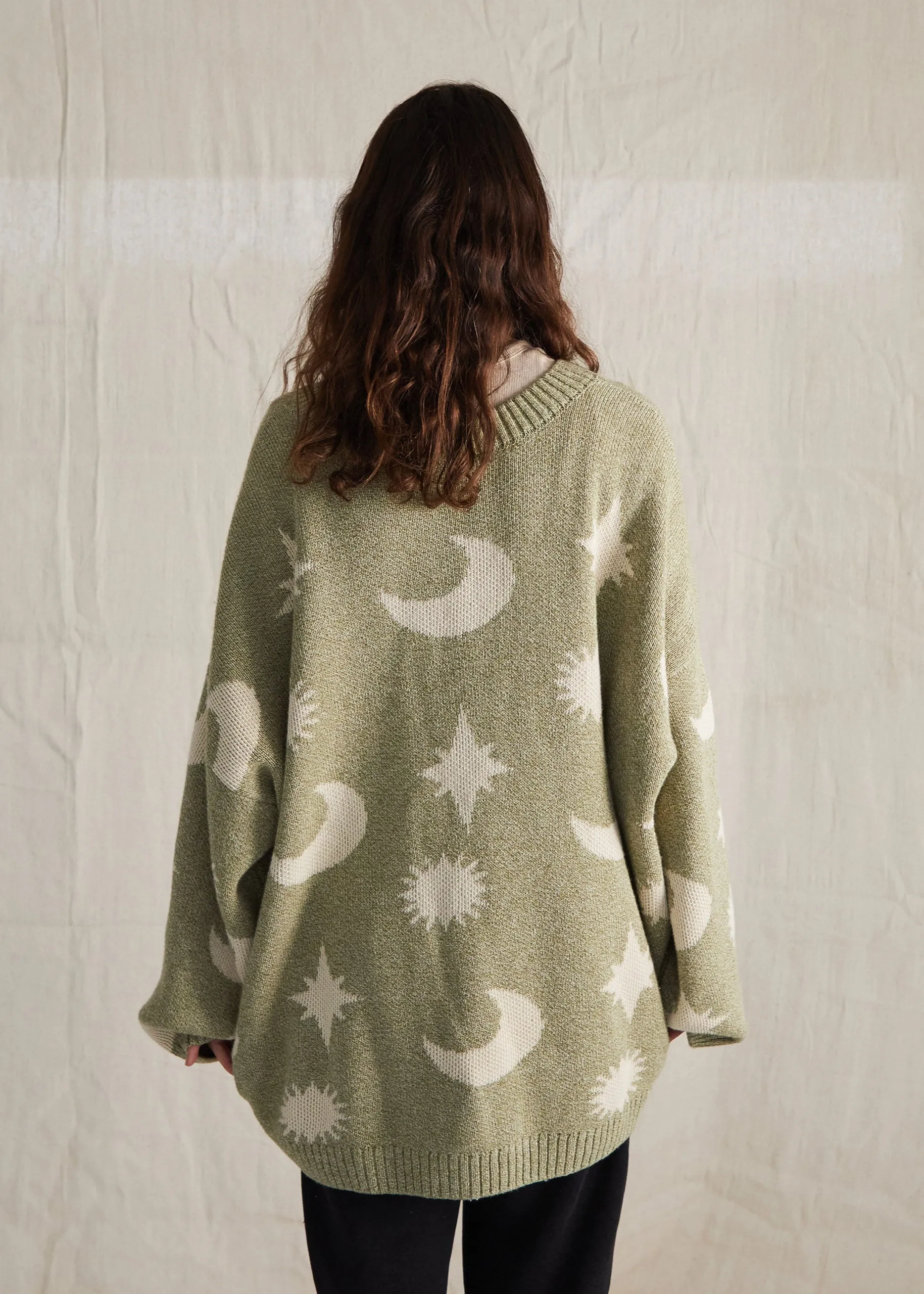 Cozmo Matcha Moon Star Sweater Adult