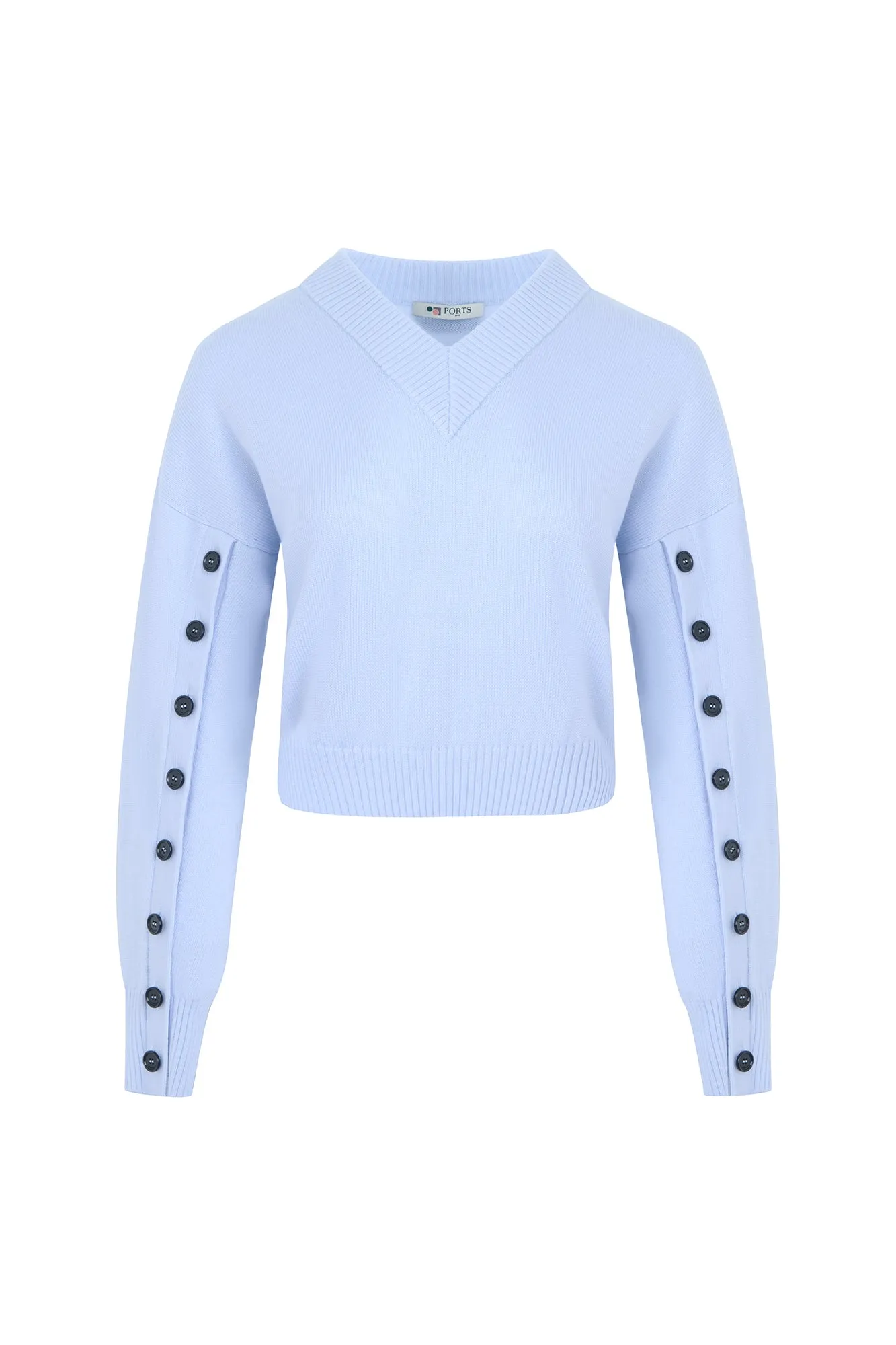 Cozy Knitwear with Contrast Buttons at Sleeves