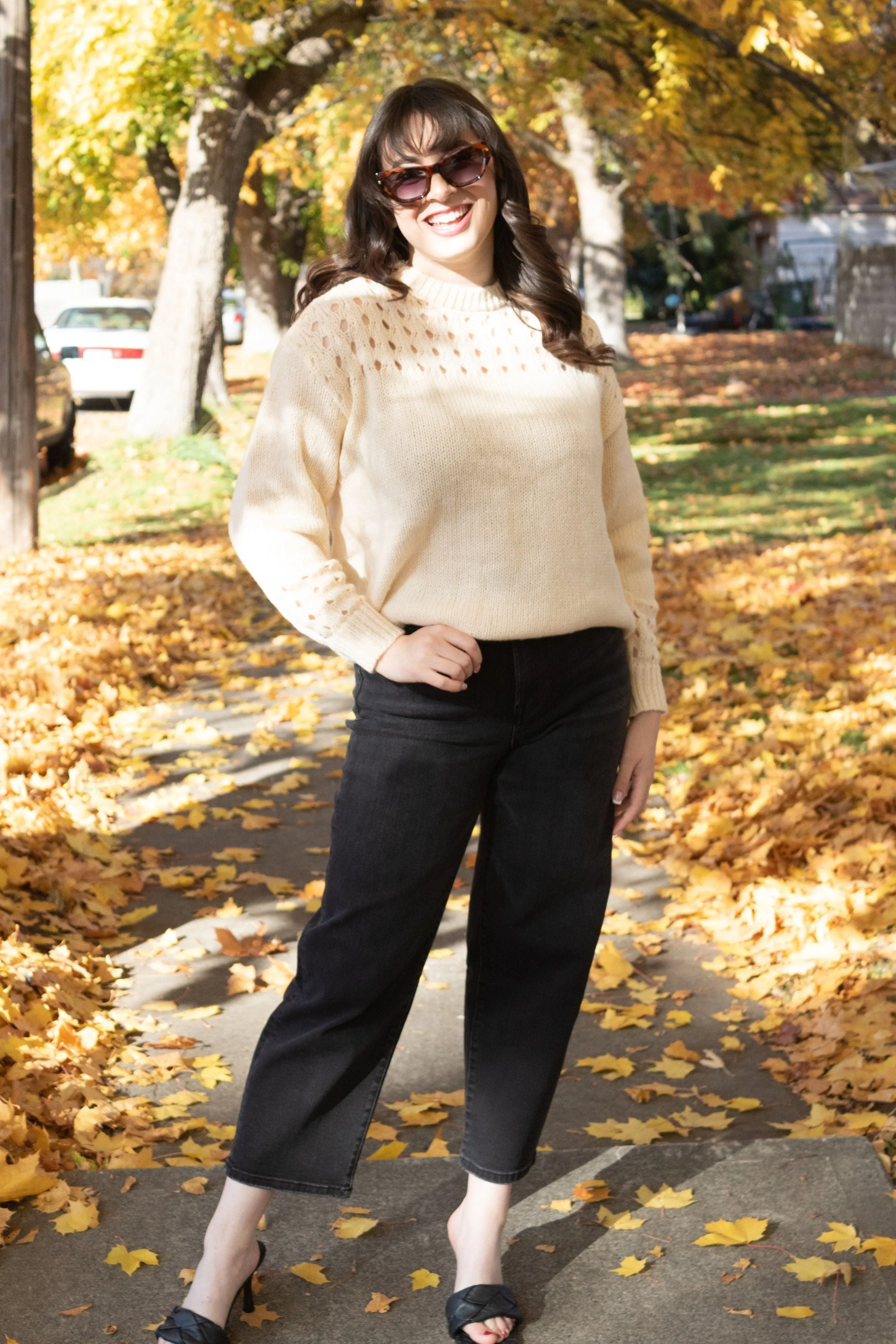 Cream Open Knit Sweater
