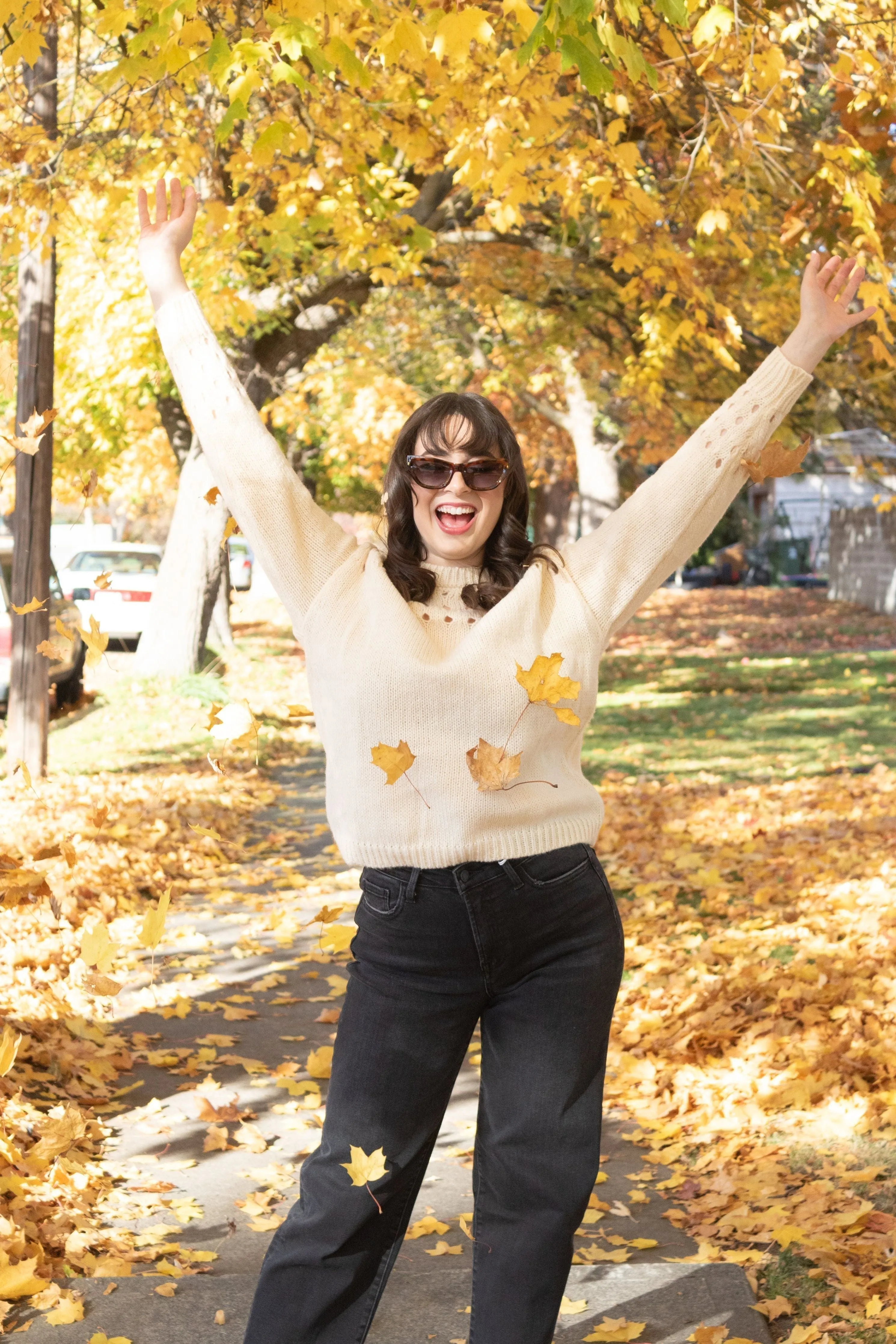 Cream Open Knit Sweater
