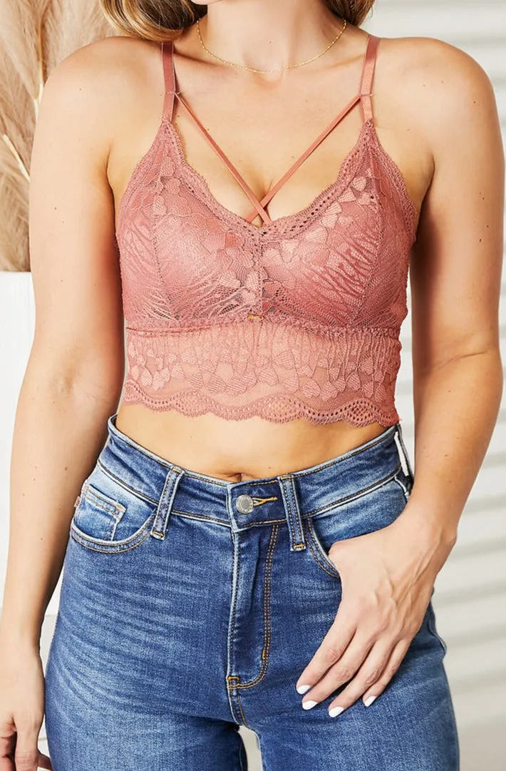 Crisscross Front Lace Bralette - Online Exclusive