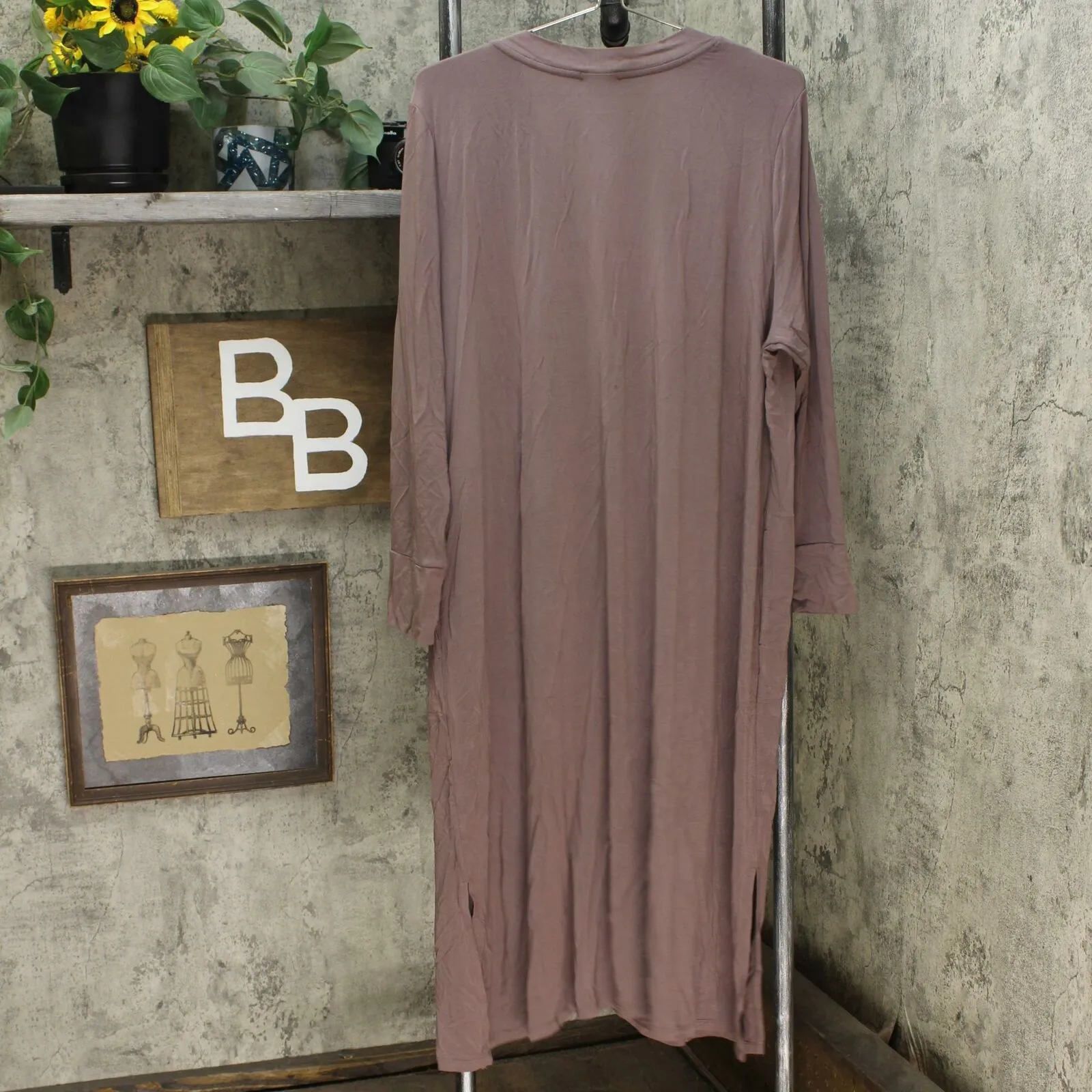Cuddl Duds Women's Plus Size Softwear Stretch Button Front Maxi Cardigan