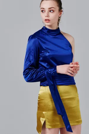 Daisy One-Shoulder Satin Top
