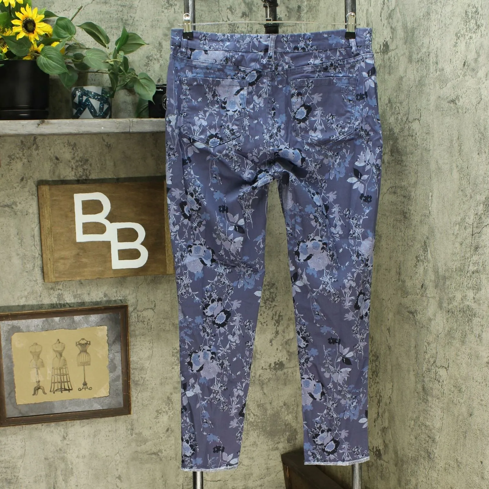 DG2 by Diane Gilman Women's Reversible Twill Pull On Skinny Jeans Blue Large