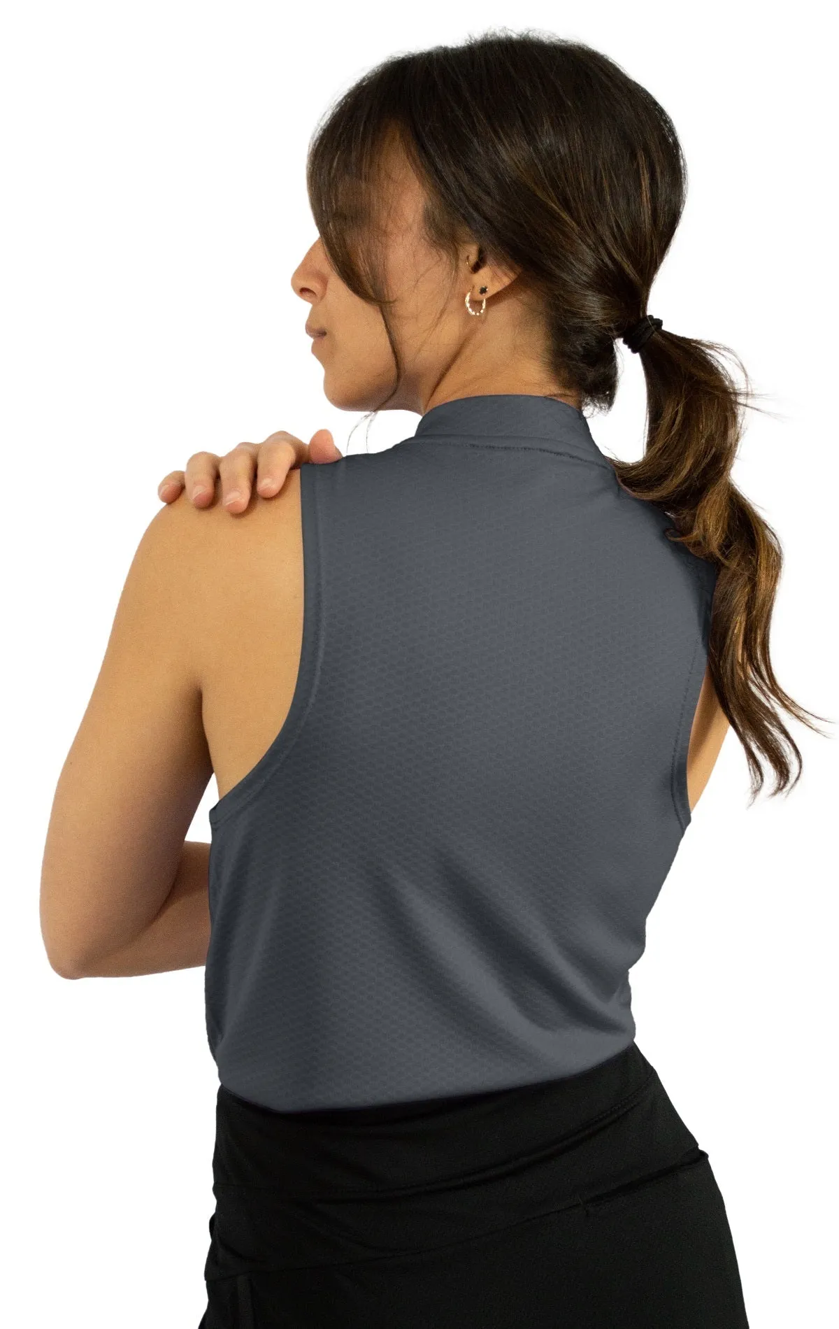 Extreme Deal - Women's Sleeveless Collarless Golf Polo with Zipper Additional Colors