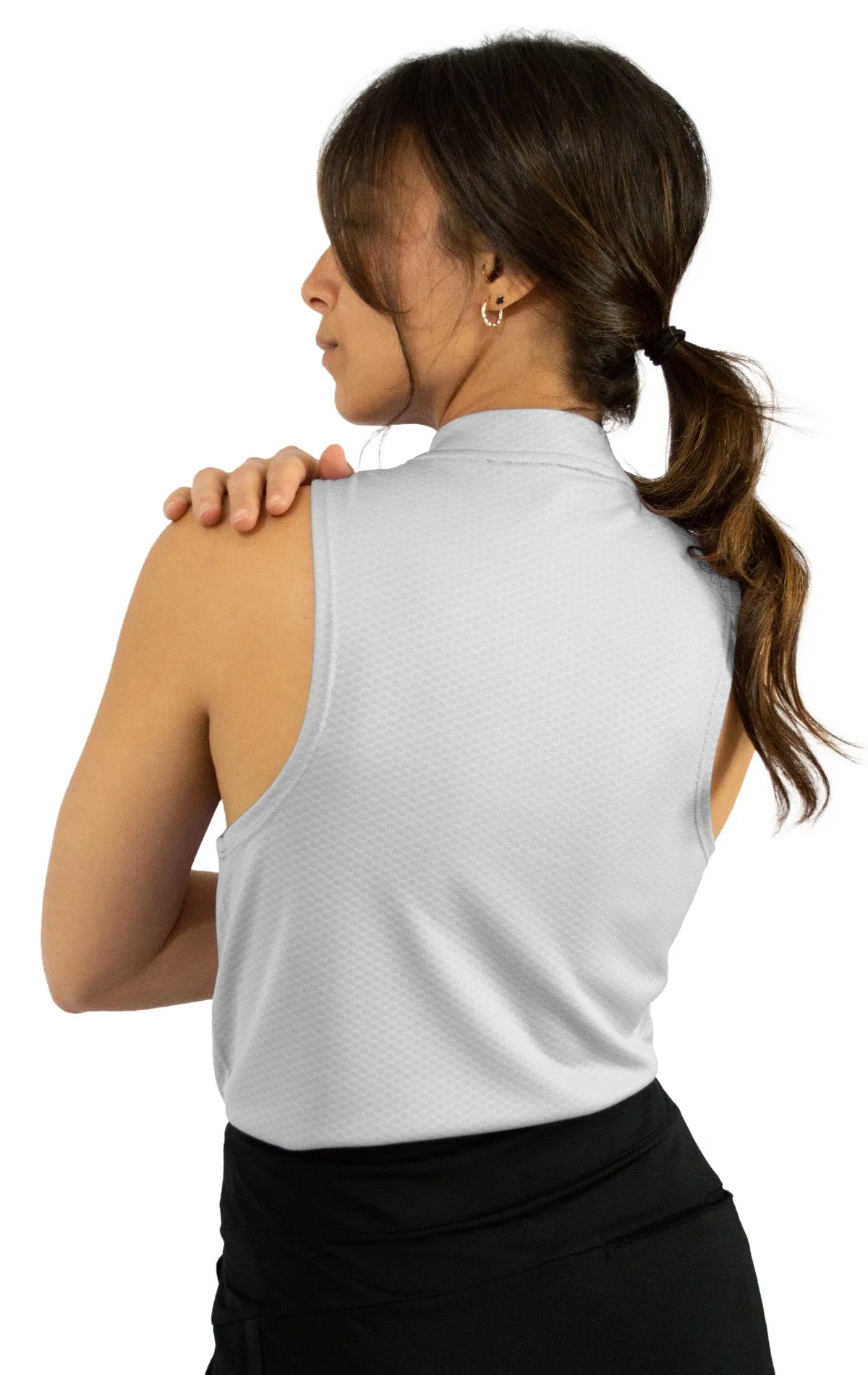 Extreme Deal - Women's Sleeveless Collarless Golf Polo with Zipper Additional Colors