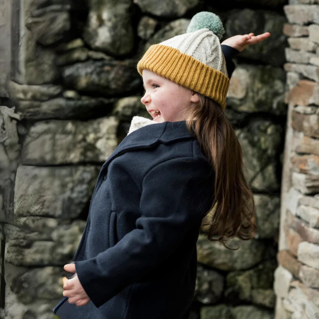 Finchley Merino Children's Bobble Hat - Mustard
