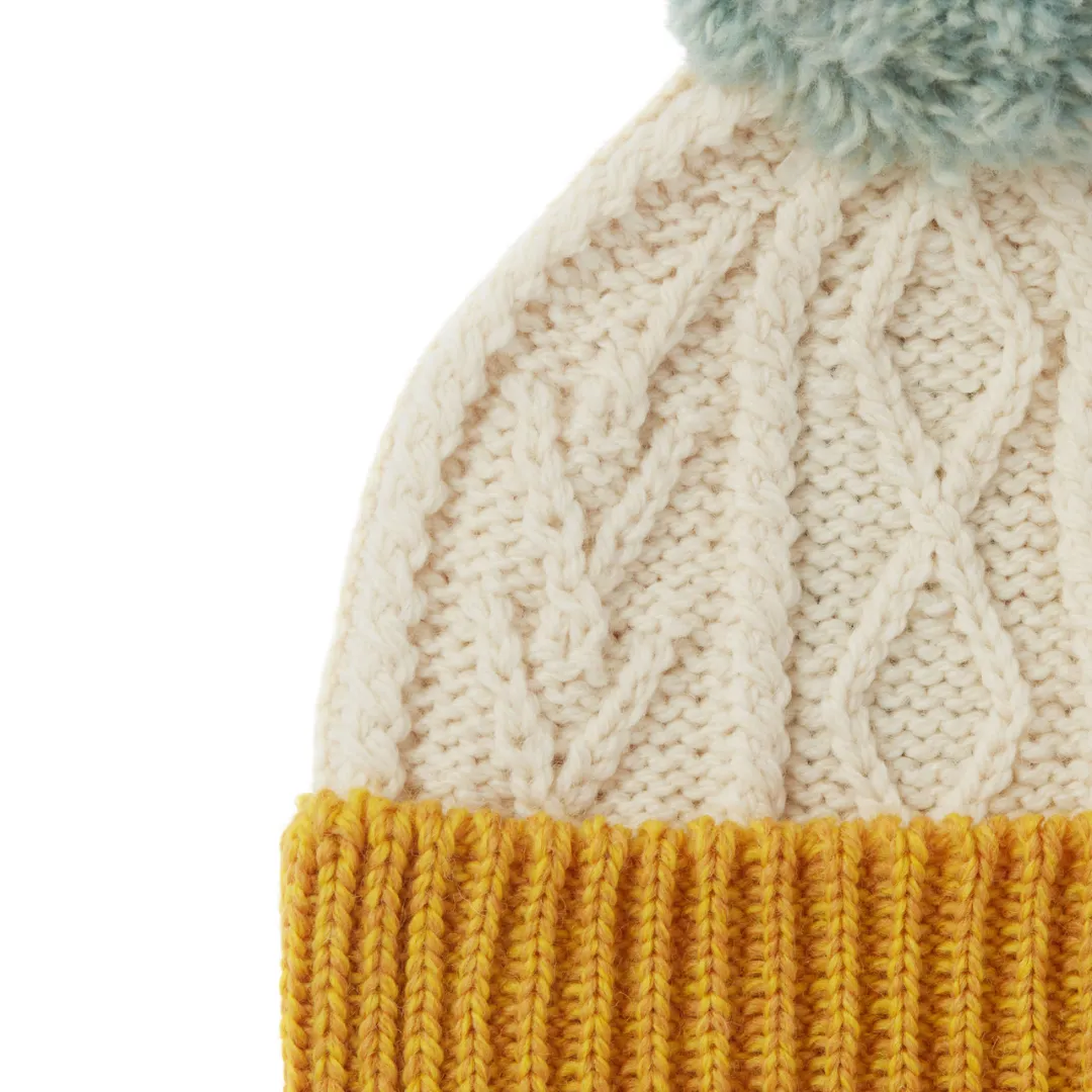 Finchley Merino Children's Bobble Hat - Mustard