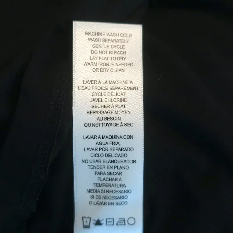 FRAME Balloon Sleeve T-Shirt Black Stretch Jersey Size Extra Small