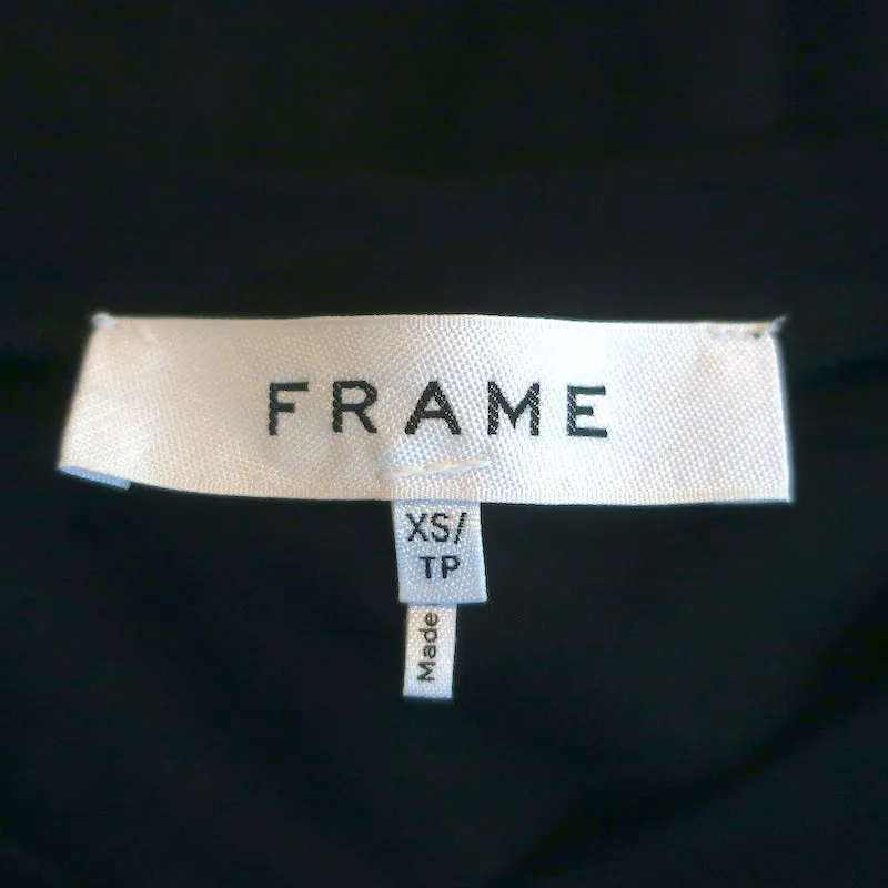 FRAME Balloon Sleeve T-Shirt Black Stretch Jersey Size Extra Small
