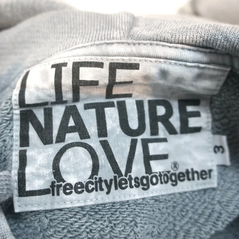 FREECITY Superfluff Lux Zip-Up Hoodie Sweatshirt Light Gray Size 3