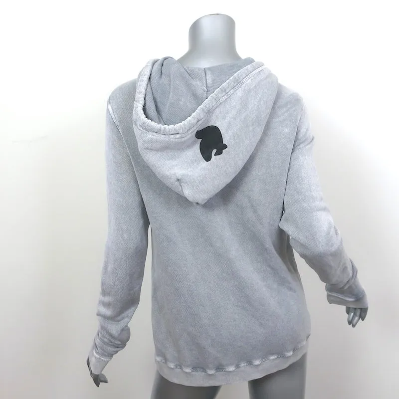 FREECITY Superfluff Lux Zip-Up Hoodie Sweatshirt Light Gray Size 3