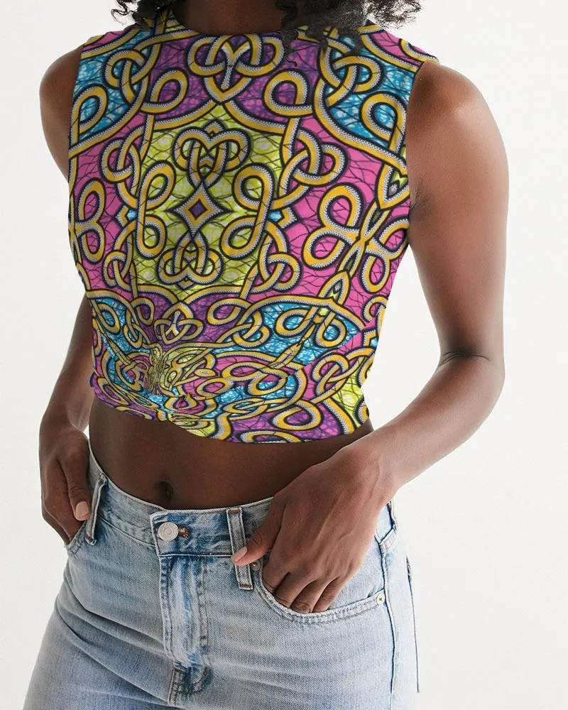 Fun African Print Women's Twist-Front Tank