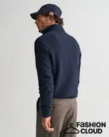 Gant Mens Cotton Half zip Evening Blue