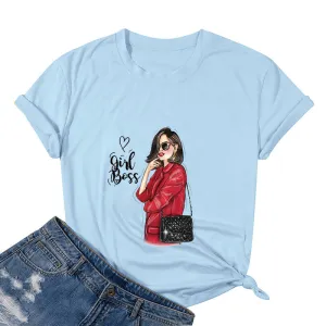 Girl Boss in Red Cotton Tee
