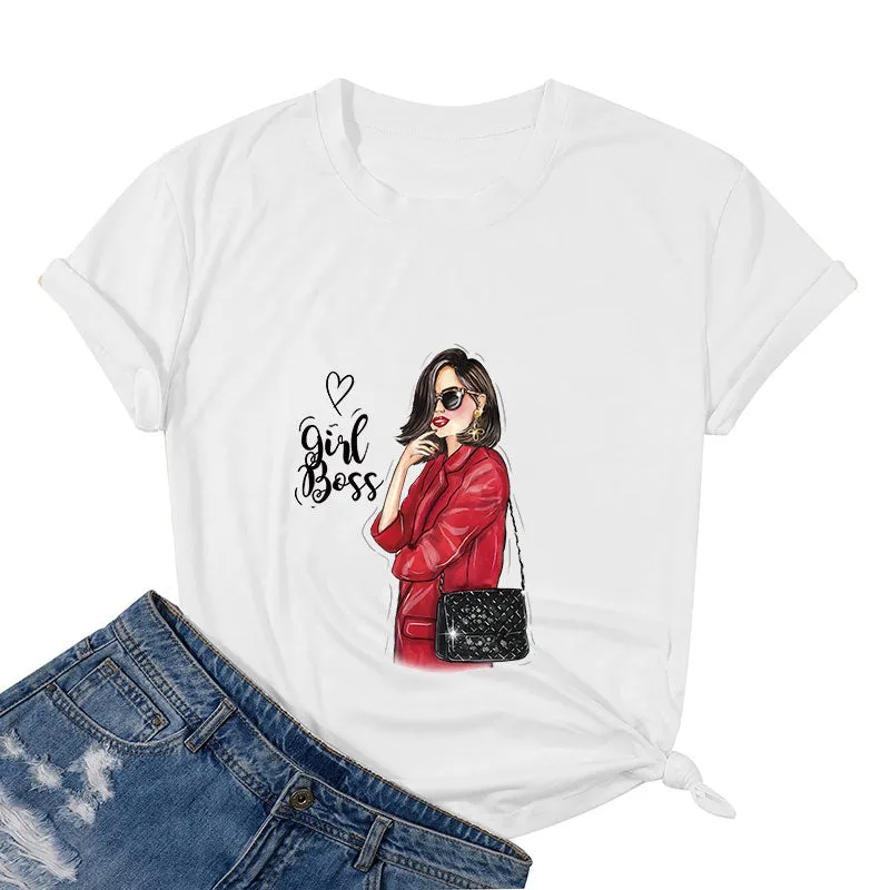 Girl Boss in Red Cotton Tee