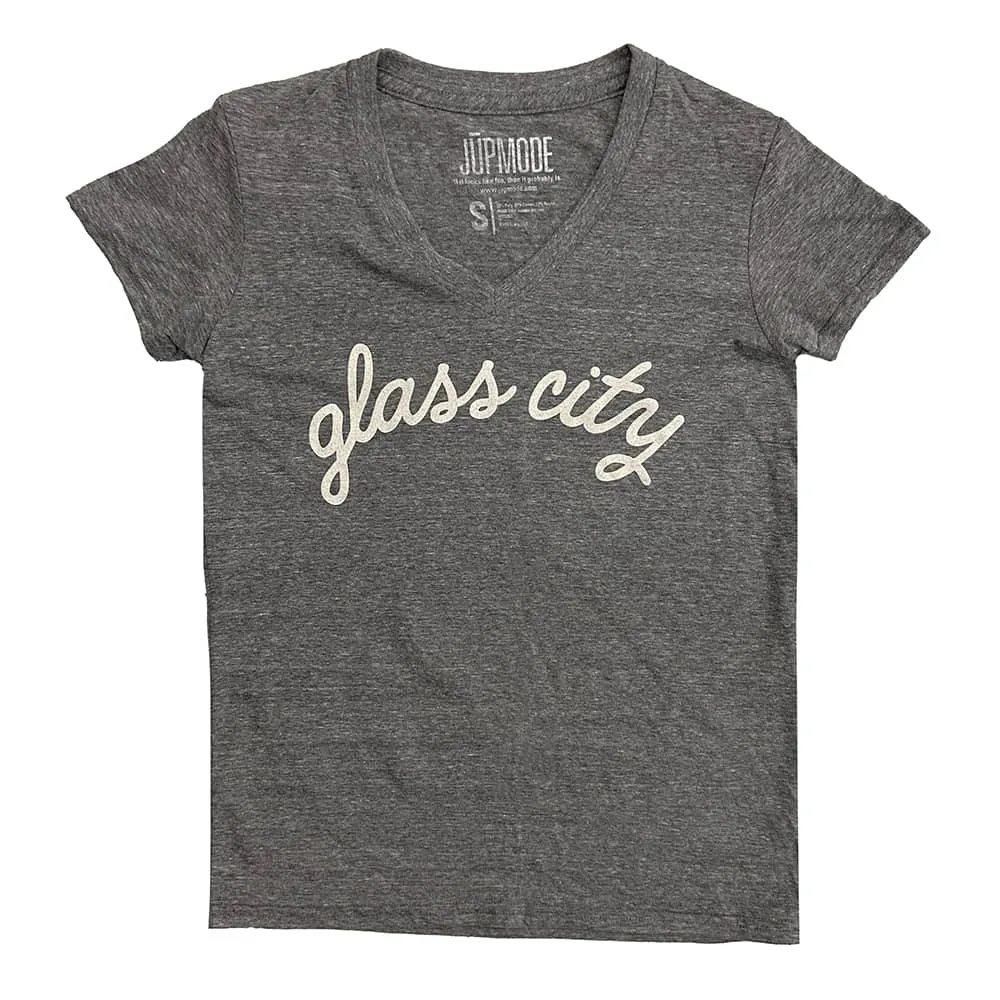 Glass City Script Women's V-neck Shirt (Discontinued)