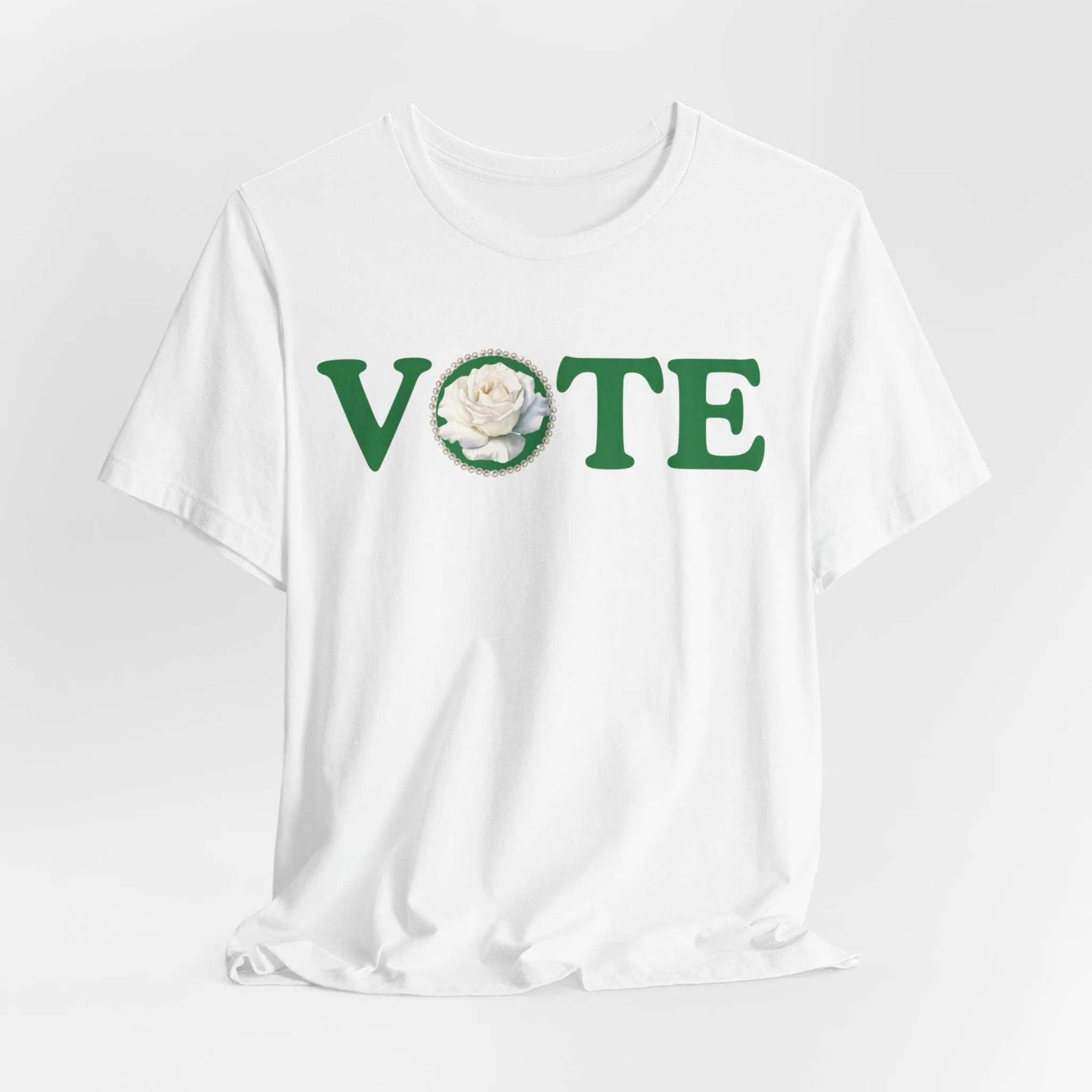 Green and White Links Vote T shirt