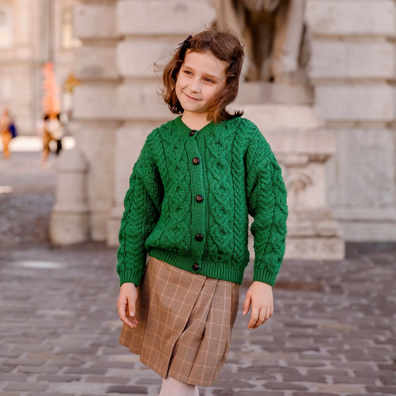 Hampstead Merino Children's Cardigan - Intelligence Green